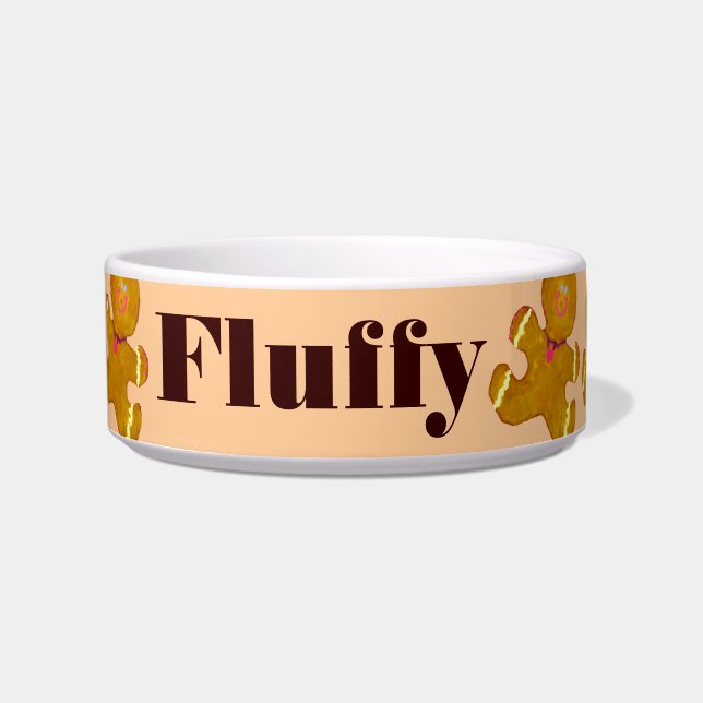 パーソナライズなペット休日のジンジャーブレッドのクッキー ボウル (正面)