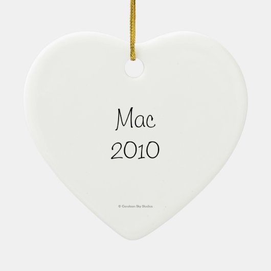 パーソナライズなペット写真のハートのオーナメント セラミックオーナメント (裏面)