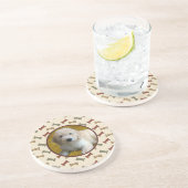 パーソナライズなペット写真の犬用の骨のカスタムな写真 コースター (側面)