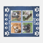 パーソナライズなペット写真毛布 フリースブランケット (正面(横))