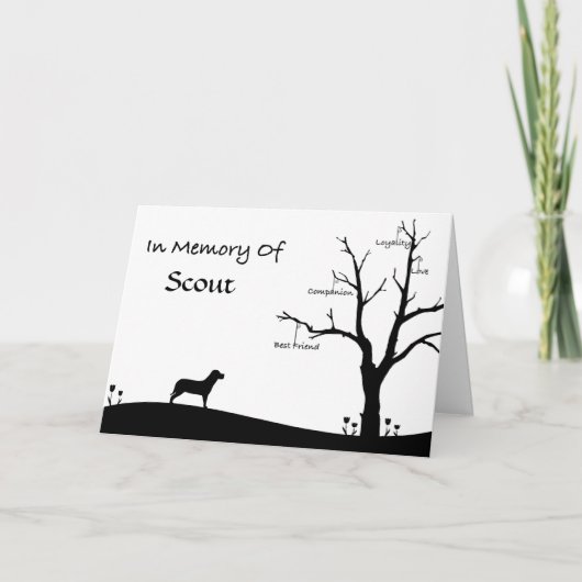 パーソナライズなペット死別の悔やみや弔慰カード カード (正面)