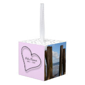 パーソナライズなペット詩を持つ記念の立方体のオーナメント キューブオーナメント (裏面アングル)