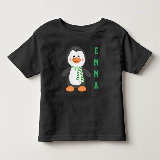 パーソナライズなペンギンのフード付きスウェットシャツ トドラーTシャツ (正面)