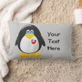 パーソナライズなペンギン ランバークッション (ブランケット)