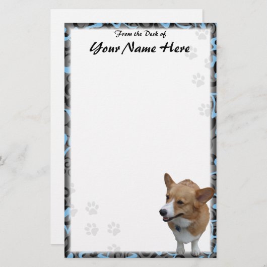 パーソナライズなペンブロークのウェルシュコーギーの文房具(UL) 便箋 (正面/裏面)