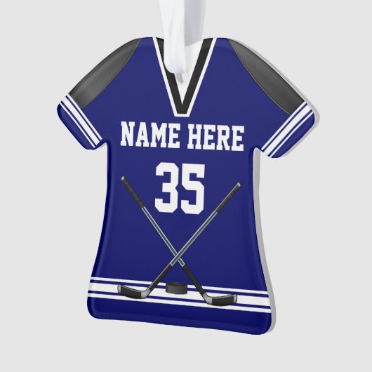 パーソナライズなホッケーのオーナメント、ジャージーは形づきました オーナメント (正面)