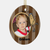 パーソナライズなホッケーのナットの写真のオーナメント セラミックオーナメント (右)