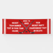 パーソナライズなホッケーの旗、あなたの文字および色 横断幕 (横)