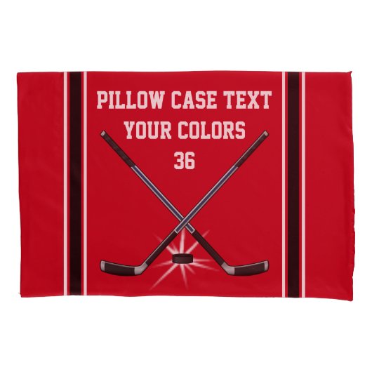 パーソナライズなホッケーの枕箱、あなたの文字、色 枕カバー (正面)
