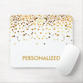 パーソナライズなホワイトゴールドのグリッターの紙吹雪ののど マウスパッド (マウス)