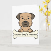 パーソナライズなボーダーテリア カード (黄色い花)