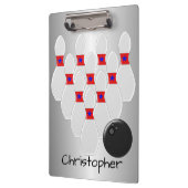 パーソナライズなボーリングのデザイン クリップボード (左)