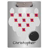 パーソナライズなボーリングのデザイン クリップボード (正面)