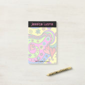 パーソナライズなポスト・イットの渦巻、ハート、花 ポストイット (デスク上)