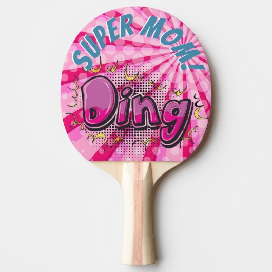パーソナライズなポップアートの喜劇的なスタイルによってすごいお母さん 卓球ラケット (正面)