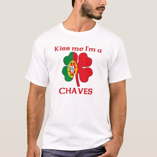 パーソナライズなポルトガル語は私によってがChavesである私に接吻します Tシャツ (正面)
