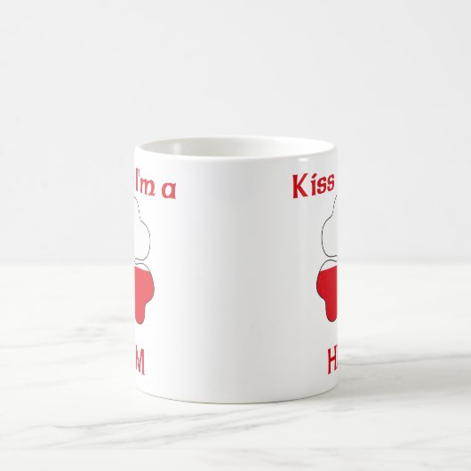 パーソナライズなポーランド語は私によってが舵輪である私に接吻します コーヒーマグカップ (中央)