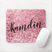 パーソナライズなマウスパッドのばら色の金ゴールドのグリッター マウスパッド (マウス)