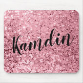 パーソナライズなマウスパッドのばら色の金ゴールドのグリッター マウスパッド (正面)