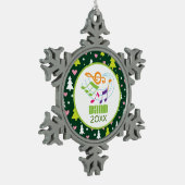 パーソナライズなマーチングバンド音楽クリスマスのギフト スノーフレークピューターオーナメント (左)