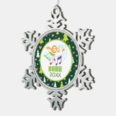 パーソナライズなマーチングバンド音楽クリスマスのギフト スノーフレークピューターオーナメント (右)