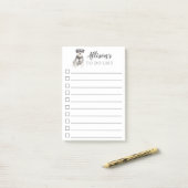 パーソナライズなミニチュア・シュナウツァー犬リストをするため ポストイット (デスク上)