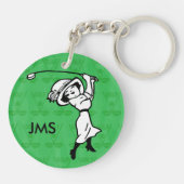 パーソナライズなメスのゴルフ漫画のゴルファー キーホルダー (裏面)