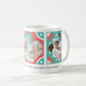 パーソナライズなメッセージ3の写真フレームのコラージュ コーヒーマグカップ (正面右)