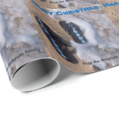 パーソナライズなメリークリスマスのビーチのビーチサンダル ラッピングペーパー (ロールコーナー)