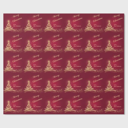 パーソナライズなメリークリスマスの包装紙 ラッピングペーパー (フラット)