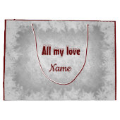 パーソナライズなメリークリスマスの夫 ラージペーパーバッグ (裏面)