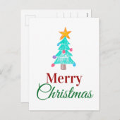 パーソナライズなメリークリスマスの子供の写真 シーズンポストカード (正面/裏面)