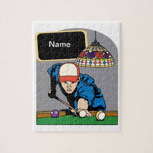 パーソナライズなメンズビリヤード ジグソーパズル (縦)