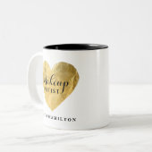 パーソナライズなメーキャップアーティストのコーヒー・マグ ツートーンマグカップ (正面左)