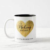 パーソナライズなメーキャップアーティストのコーヒー・マグ ツートーンマグカップ (左)
