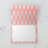 パーソナライズなモダンでエレガントなダマスク織の珊瑚のペイズリー ノートカード (内部)