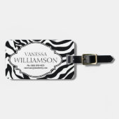 パーソナライズなモダンなシマウマパターン ラゲッジタグ (正面横)