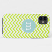 パーソナライズなモダンなライムグリーンシェブロン Case-Mate iPhoneケース (裏面(横))