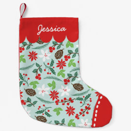 パーソナライズなモダンなレトロのシックなパターン休日 スモールクリスマスストッキング