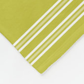 パーソナライズなモダンな緑の白のストライプ フリースブランケット (角)