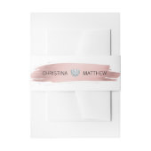 パーソナライズなモダンのばら色の金ゴールドホイルのハートの結婚 招待状ベリーバンド (正面例)