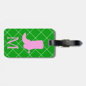 パーソナライズなモノグラムのカウボーイの女性のカーボーイは荷物を追い出します ラゲッジタグ (裏面横)