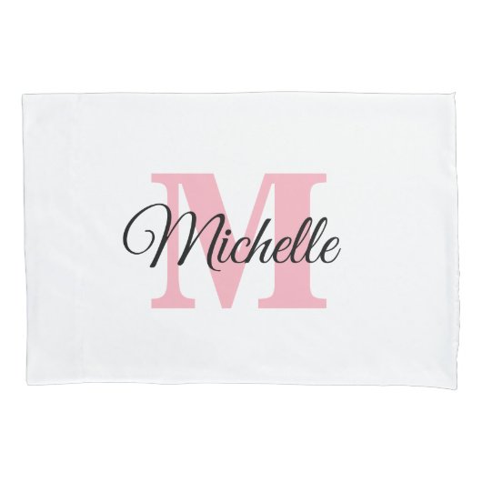 パーソナライズなモノグラムのカスタムな枕箱 枕カバー (正面)