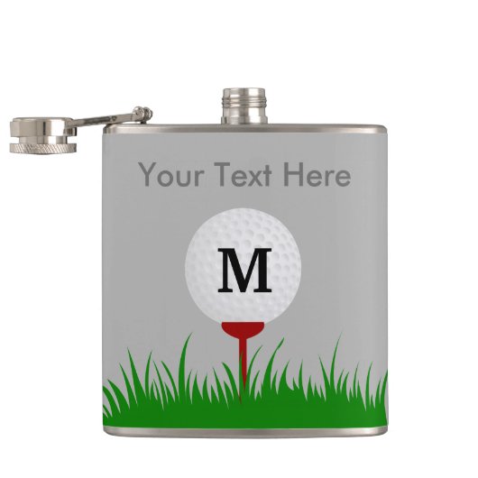 パーソナライズなモノグラムのゴルフ・ボールのフラスコ フラスク (オープン)