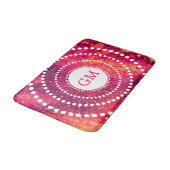 パーソナライズなモノグラムのピンクのペンキの(ばちゃばちゃ)跳ねるの点の芸術 バスマット (アングル)