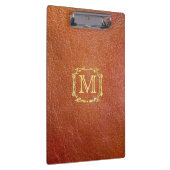 パーソナライズなモノグラムのプラスチックフェイクな革 クリップボード (右)