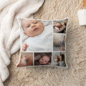 パーソナライズなモノグラムの写真のコラージュ クッション (ブランケット)