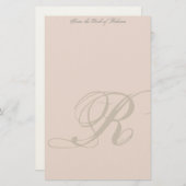 パーソナライズなモノグラムの文房具 便箋 (正面/裏面)