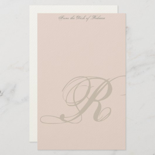 パーソナライズなモノグラムの文房具 便箋 (正面/裏面)