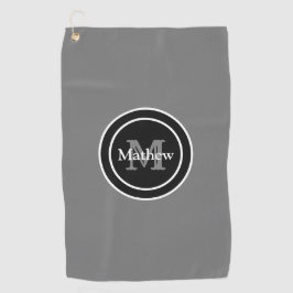 パーソナライズなモノグラムの灰色のゴルフタオル ゴルフタオル